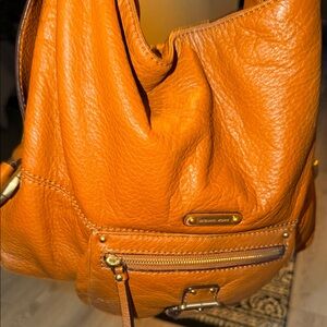 Michael Kors Orange Leather Hobo Bag